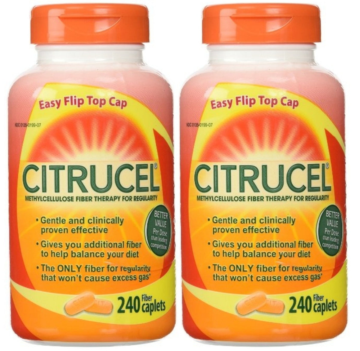 Citrucel Fiber Therapy Methylcellulose Caplets - 240 Count (2 Pack)