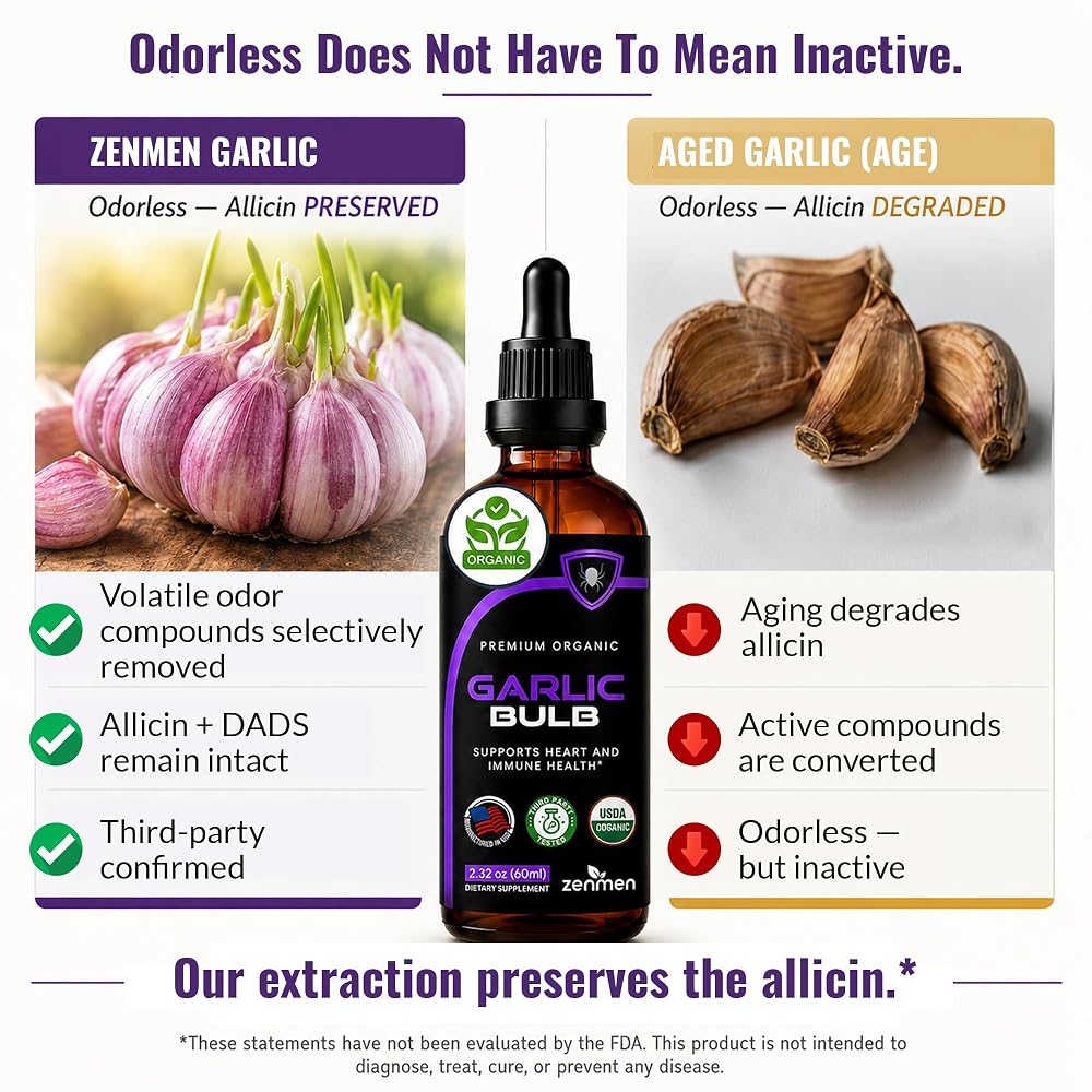 Zenmen Garlic Extract Odorless Tincture - 2.32 Fl Oz - image 2