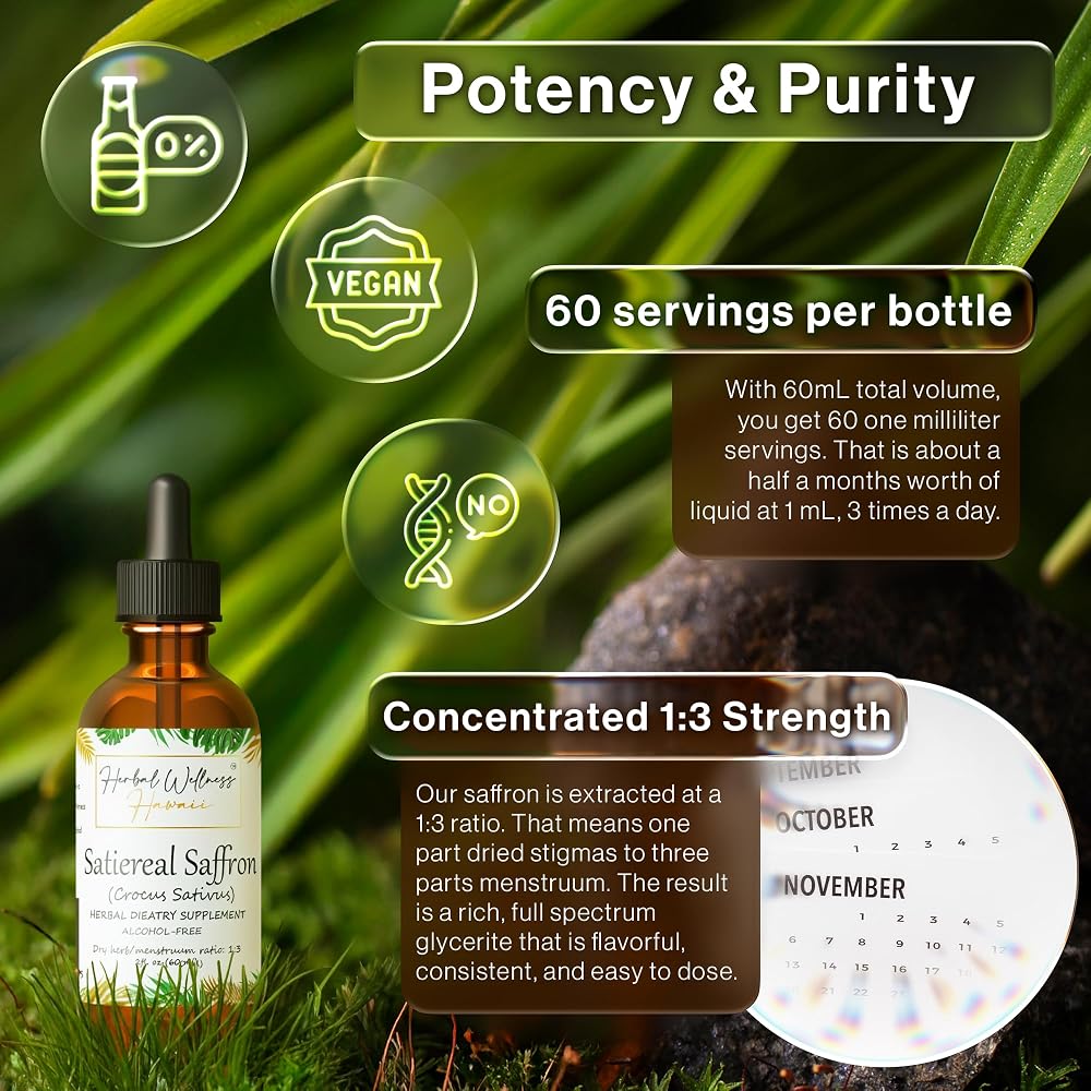 Herbal Wellness Hawaii Saffron Extract Liquid Drops - 2 Fl Oz - image 8