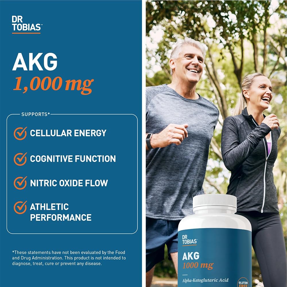 Dr. Tobias AKG Alpha-Ketoglutaric Acid 1000 mg - 180 Capsules - image 3