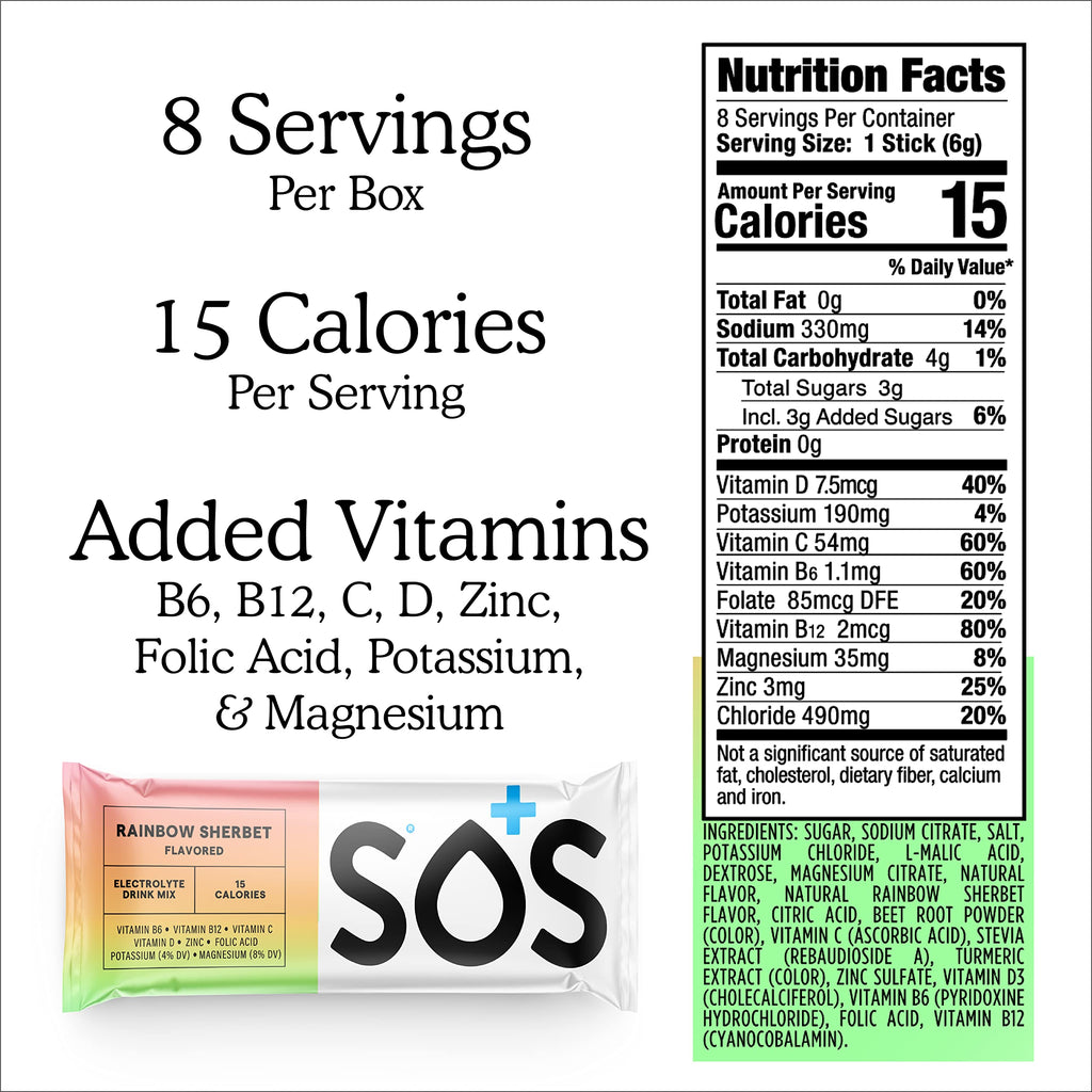 SOS Hydration Electrolyte Powder Sticks