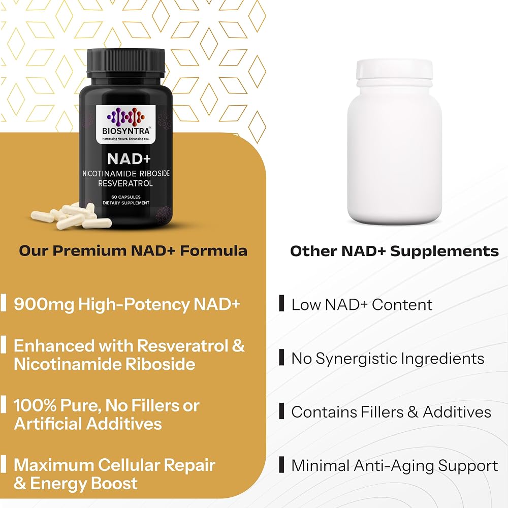 Biosyntra NAD+ Supplement 900mg Nicotinamide Riboside - 60 Capsules - image 5