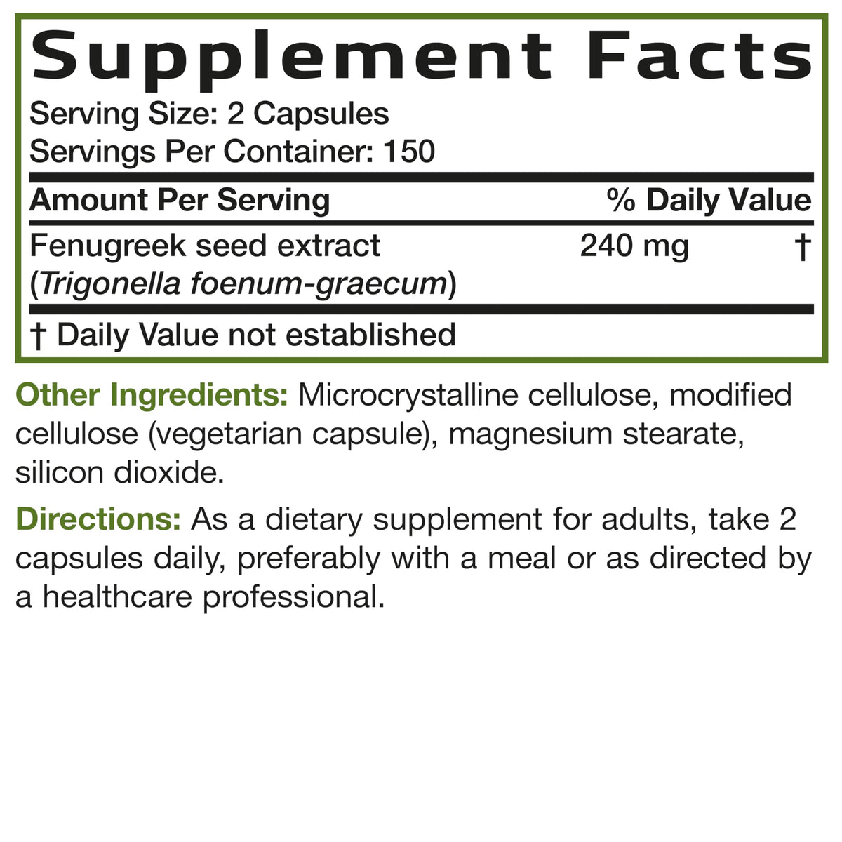 BRONSON Flavored Capsule adult Fenugreek Supports Healthy Immune