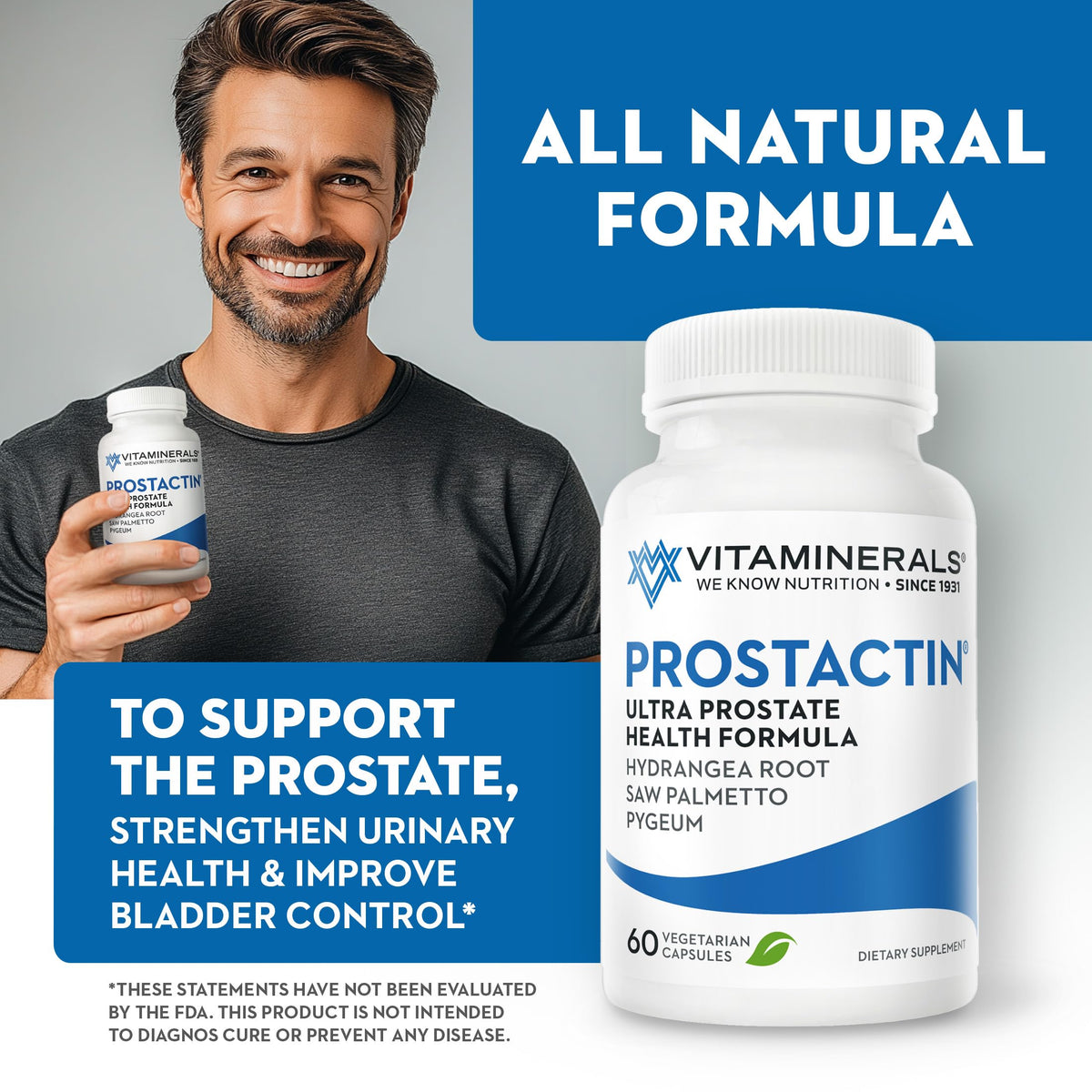 Vitaminerals Prostactin Prostate Support Saw Palmetto - 60 Vegetarian Capsules - image 4
