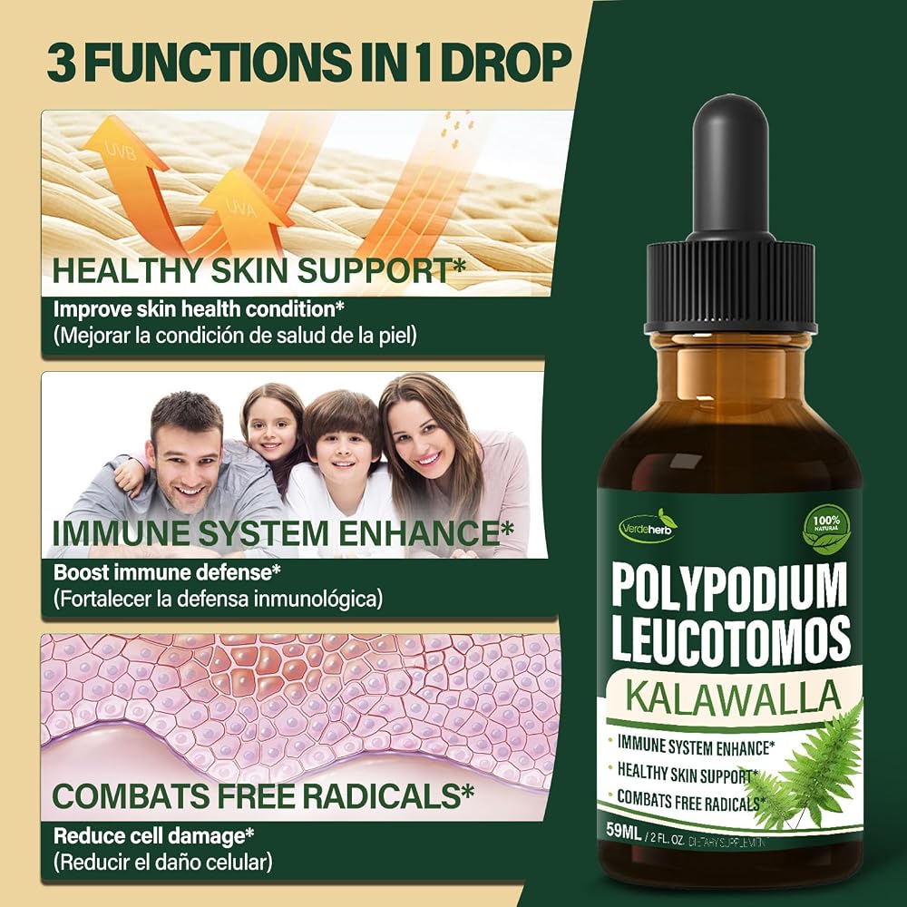 Verdeherb Polypodium leucotomos Immune Support Drops - 2 Fl Oz - image 2