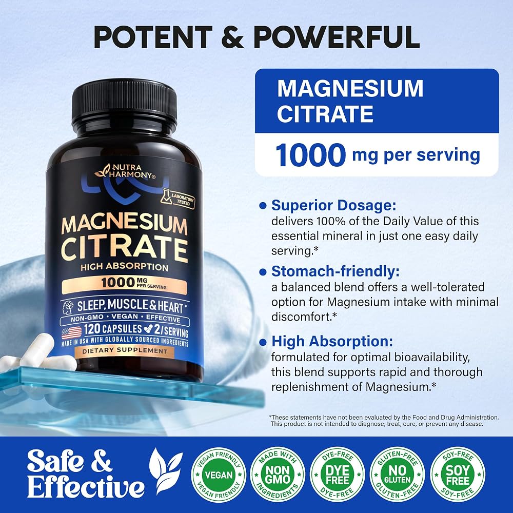 NUTRAHARMONY Magnesium Citrate Capsules 1000mg