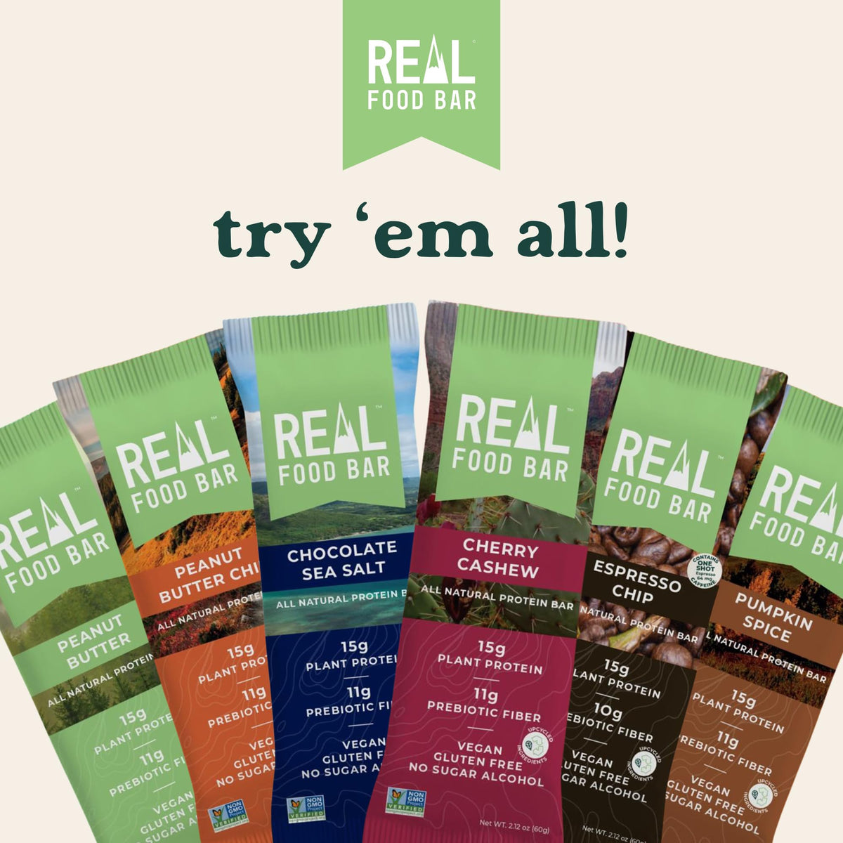 Just Real Food Bar Plant Based Protein Peanut Butter - 12 Count - image 6