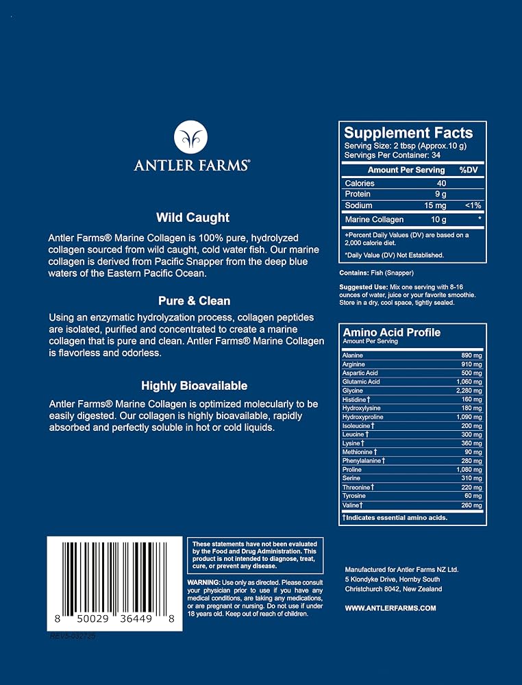 Antler Farms Marine Collagen Powder - 12 oz - image 2