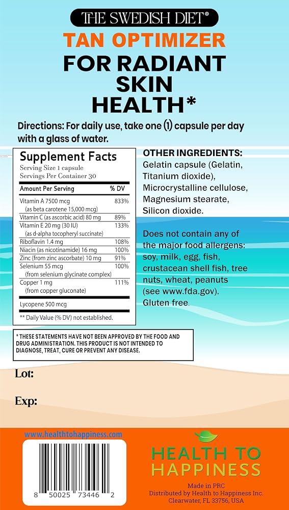 The Swedish Diet Tan Optimizer Tanning Supplement - 30 Capsules - image 5