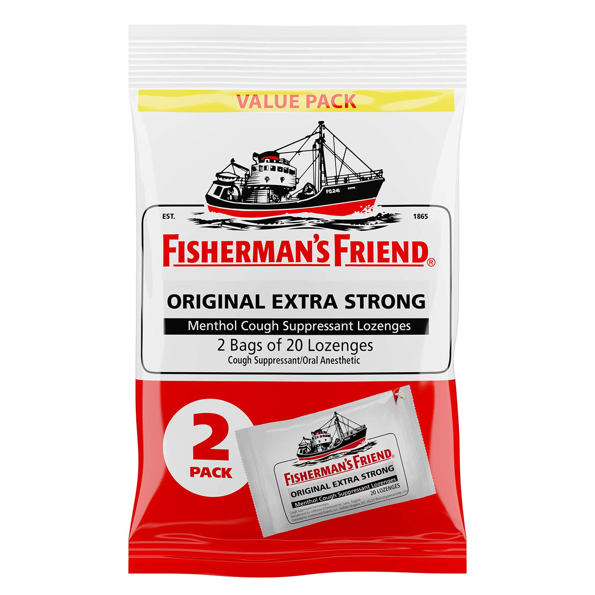 Fisherman's Friend Original Extra Strong Cough Drops - 40 Count