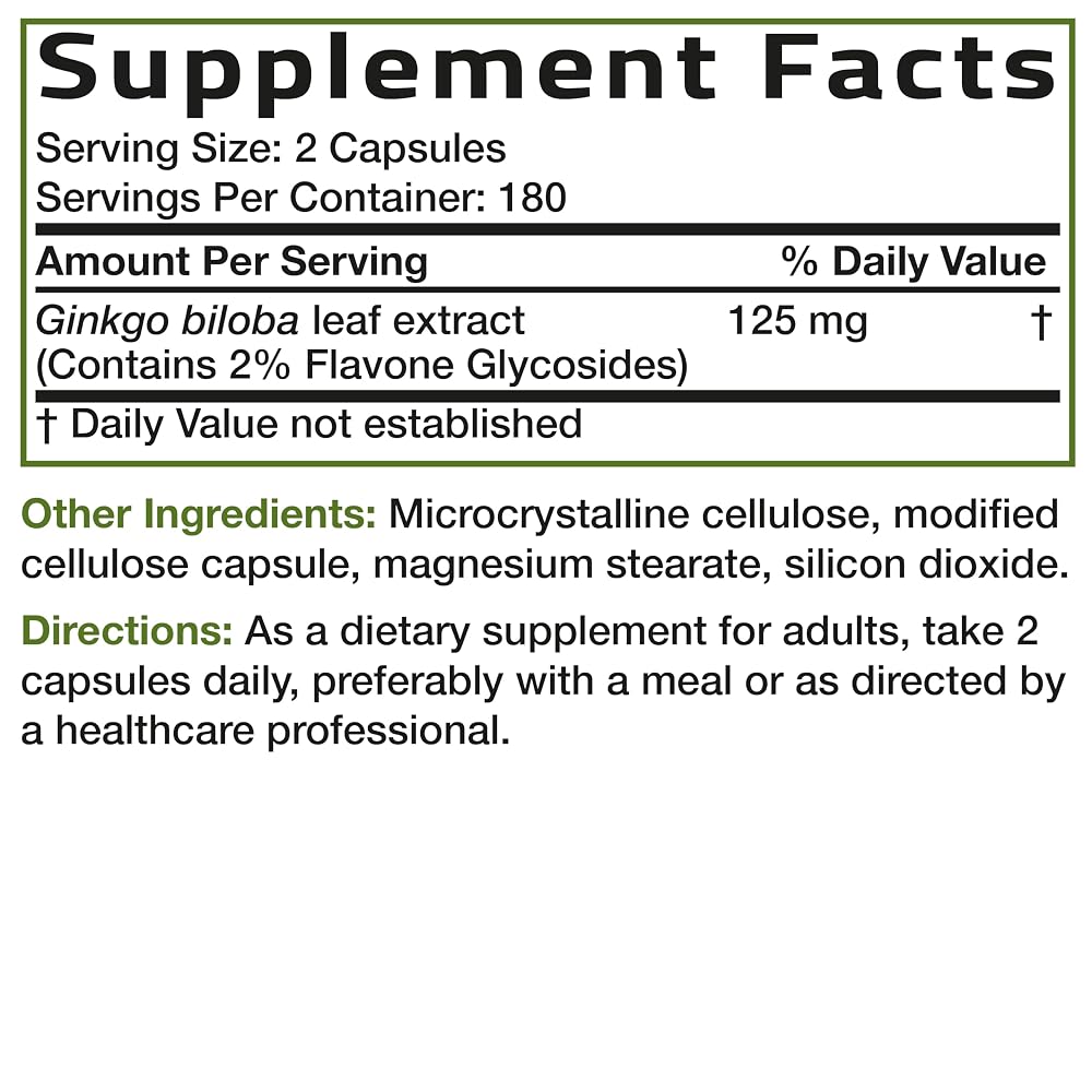 Bronson Ginkgo Biloba 500mg Extra Strength 500mg per Serving