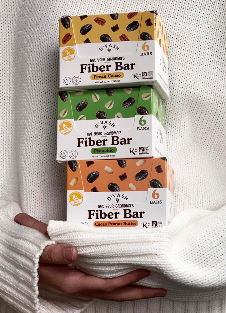 D'vash "Not Your Grandma’s" Fiber Bars 1 Box (6 Bars)