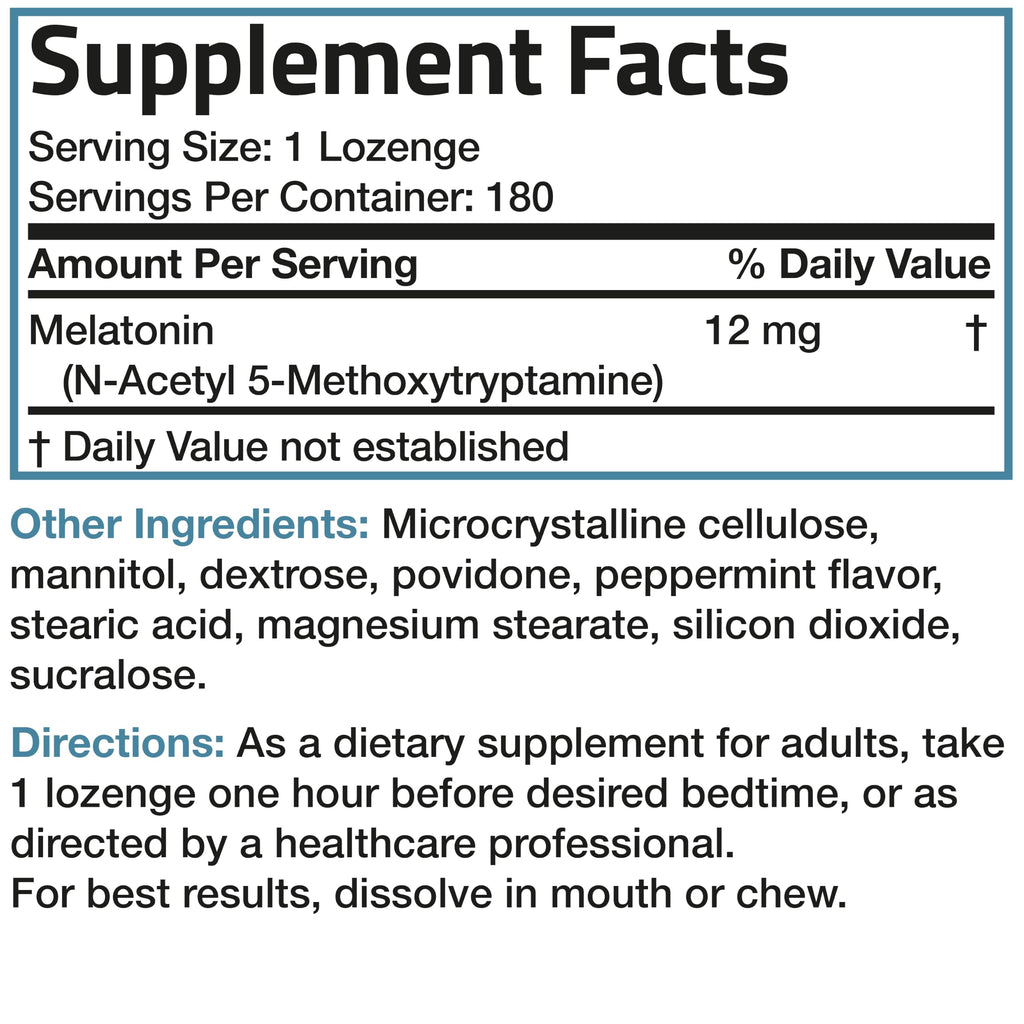 Bronson Melatonin 12mg Fast Dissolve Relaxation Support