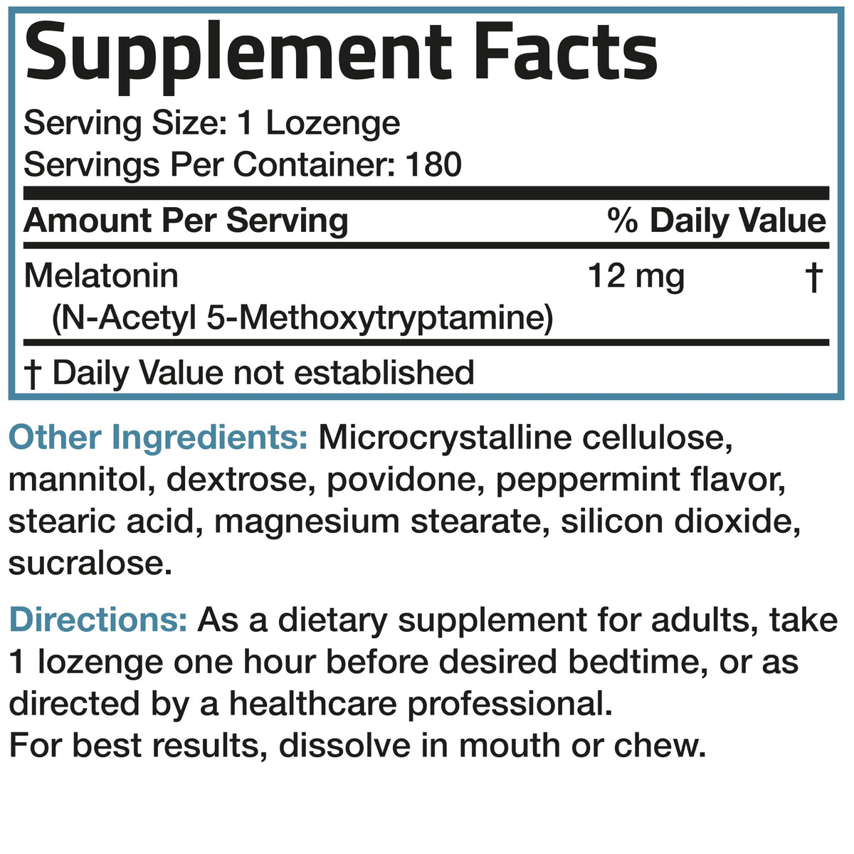 Bronson Melatonin 12mg Fast Dissolve Relaxation Support