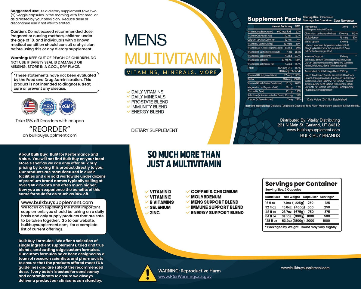 Bulk Buy Daily Multivitamin & Men's Health Blend - 2000 Capsules - image 6