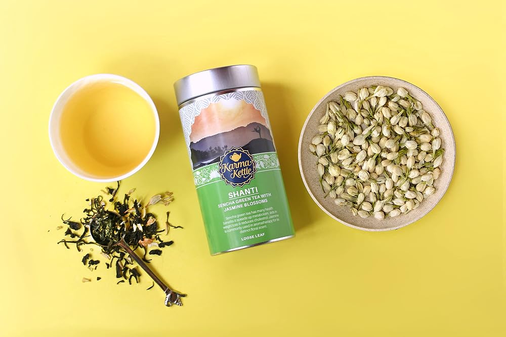 Karma Kettle Shanti Sencha Green Tea with Jasmine Blossoms - 75g - image 5