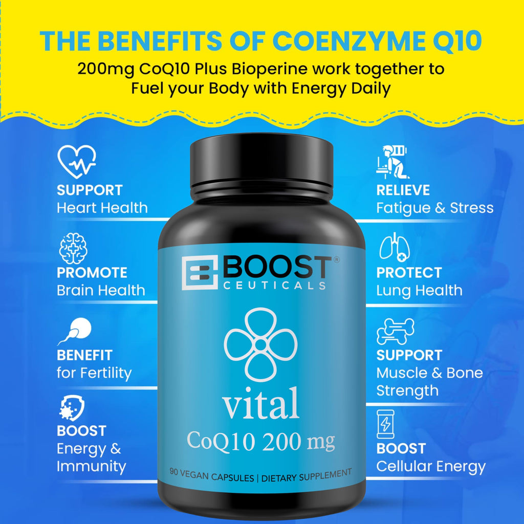 BoostCeuticals CoQ10 200mg Vegan Capsules with BioPerine - 90 Capsules - image 5