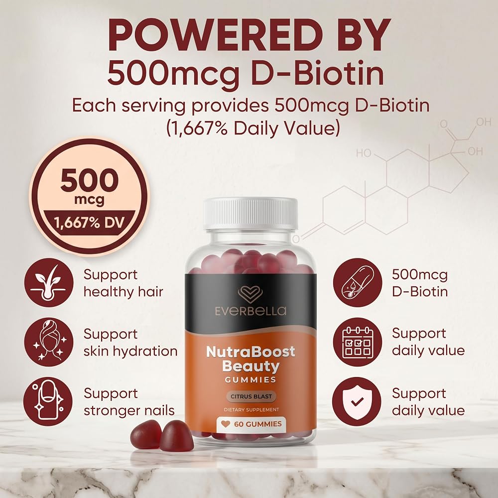 EverBella NutraBoost Beauty Gummies with Biotin & Vitamin C - 60 Count - image 7