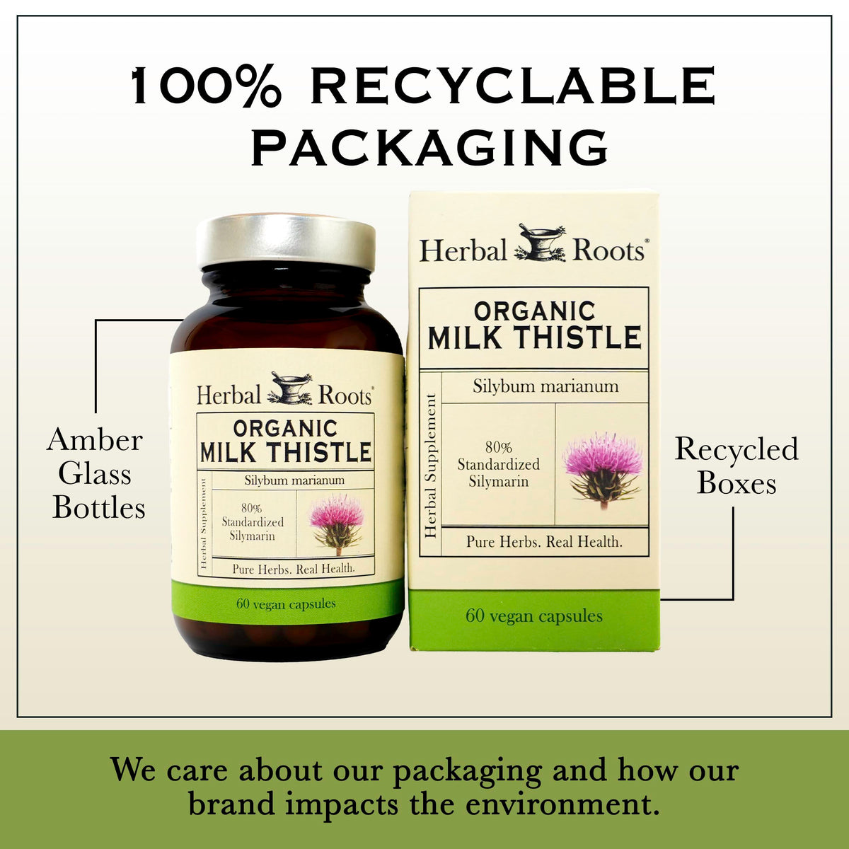 Herbal Roots Organic Milk Thistle Capsules Liver Support - 60 Vegan Capsules - image 7