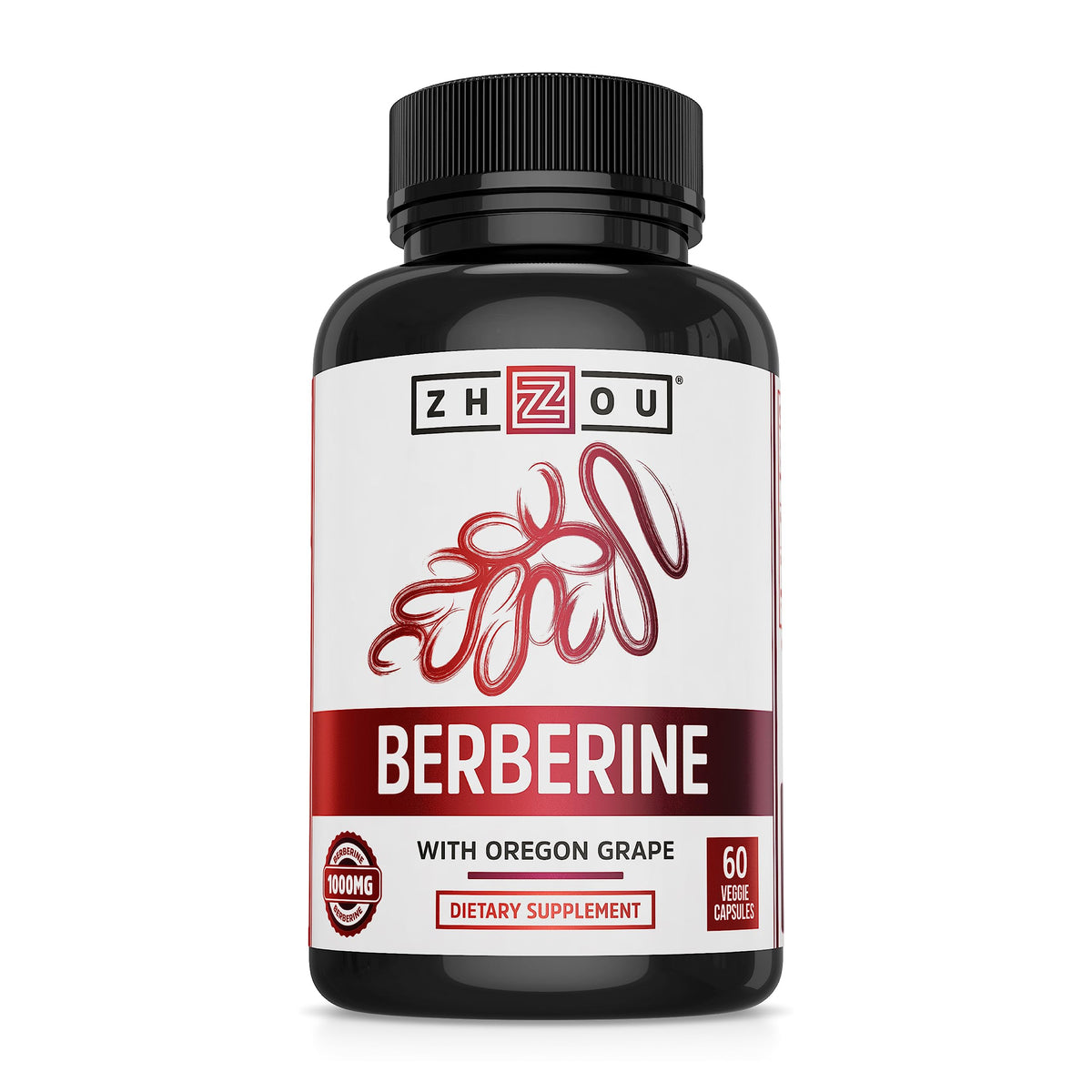 ZHOU Berberine with Oregon Grape 1000mg - 60 Vegetarian Capsules
