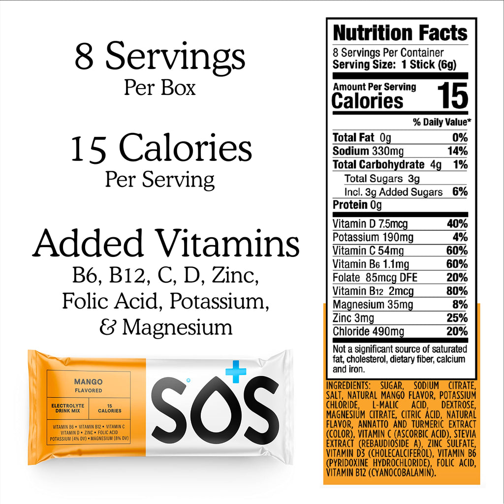 SOS Hydration Electrolyte Powder Sticks