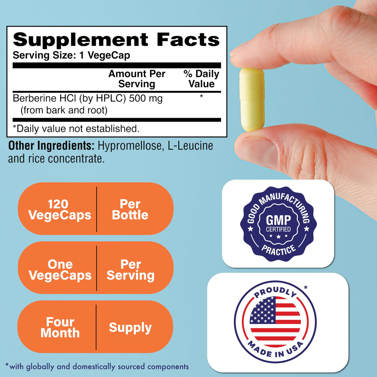 Health Thru Nutrition Berberine HCl 500mg
