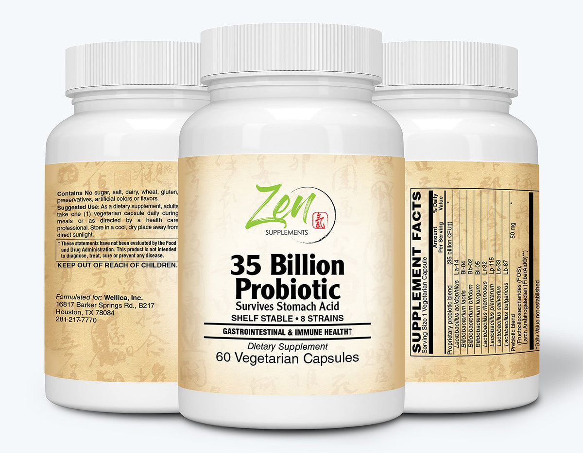 Zen Supplements 35 Billion CFU Probiotic 8 Strains - 60 Vegetarian Capsules - image 2