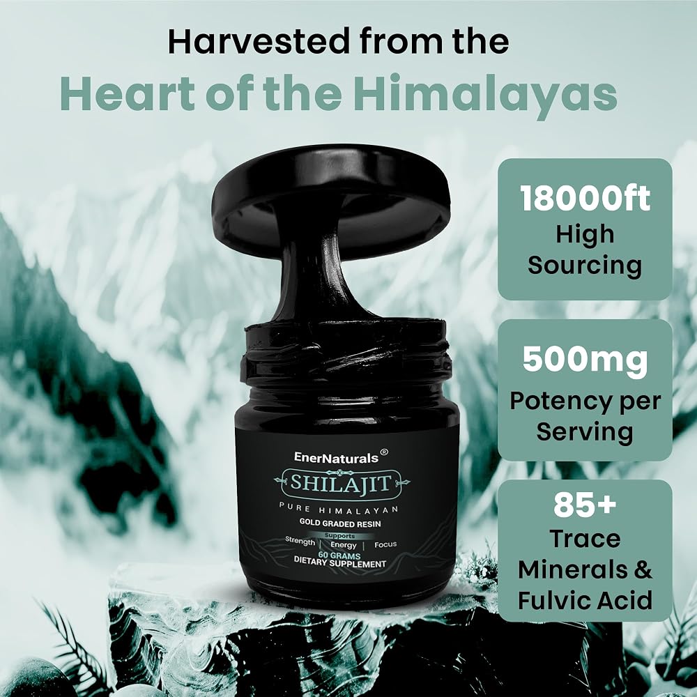 EnerNaturals Pure Himalayan Shilajit Resin for Energy & Stamina - 60g - image 6