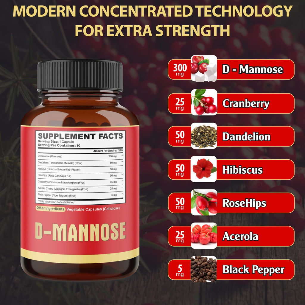 agobi D-Mannose Capsules with Cranberry & Herbs - 90 Vegan Capsules - image 2