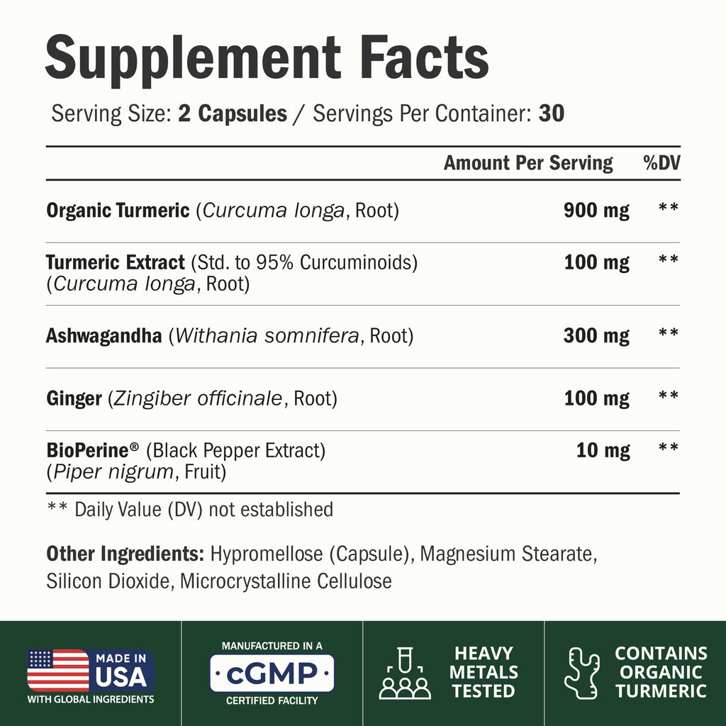 Vimerson Health Ashwagandha Capsules with Turmeric & Ginger - 60 Capsules - image 2