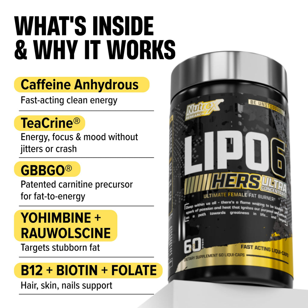 Nutrex Research Lipo-6 Black Hers Ultra Concentrate - 60 Capsules - image 5