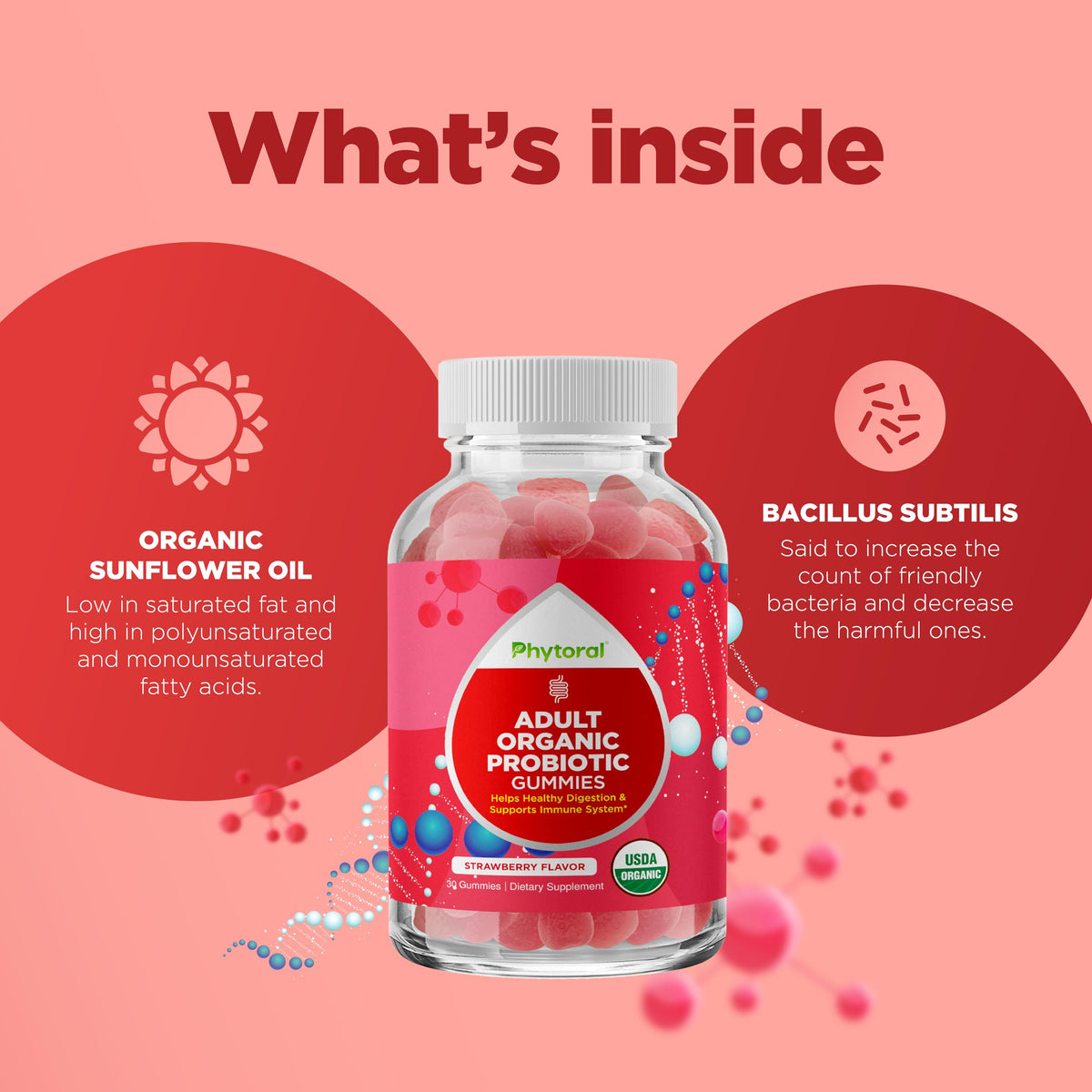 Phytoral Probiotic Gummies for Adults 5 Billion CFU - 30 Count - image 5