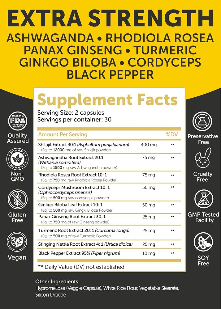 Lunakai USA Made 1200mg Pure Himalayan Shilajit Gummies for Men