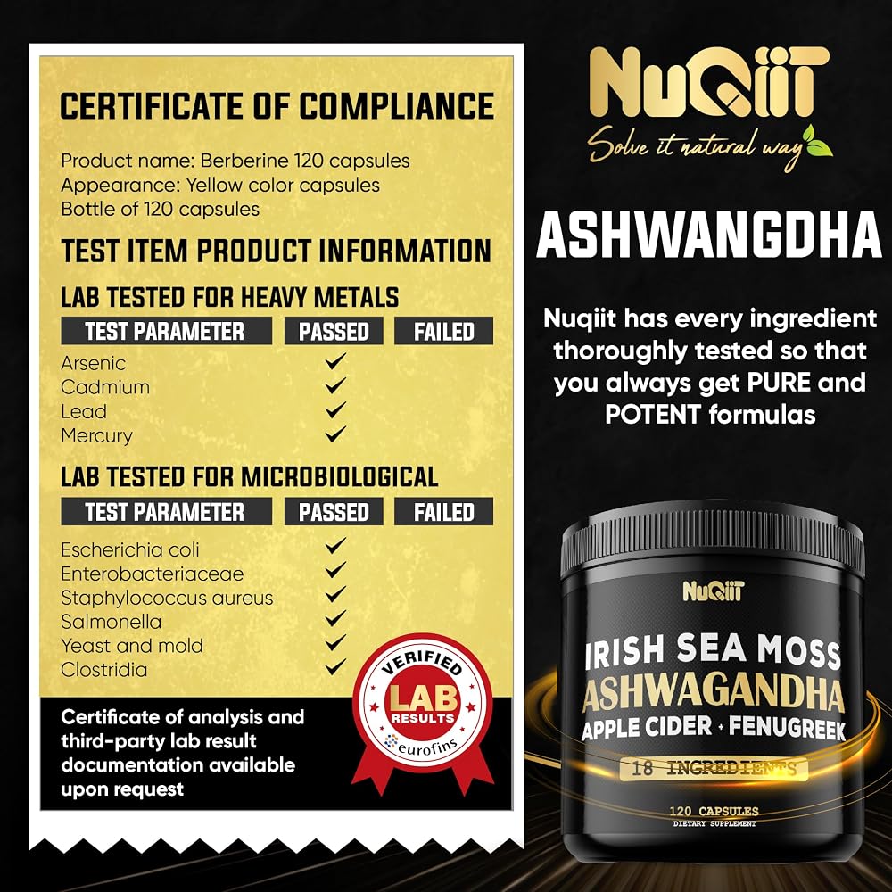 NUQIIT Organic Ashwagandha Capsules with Sea Moss & Apple Cider Vinegar - image 7