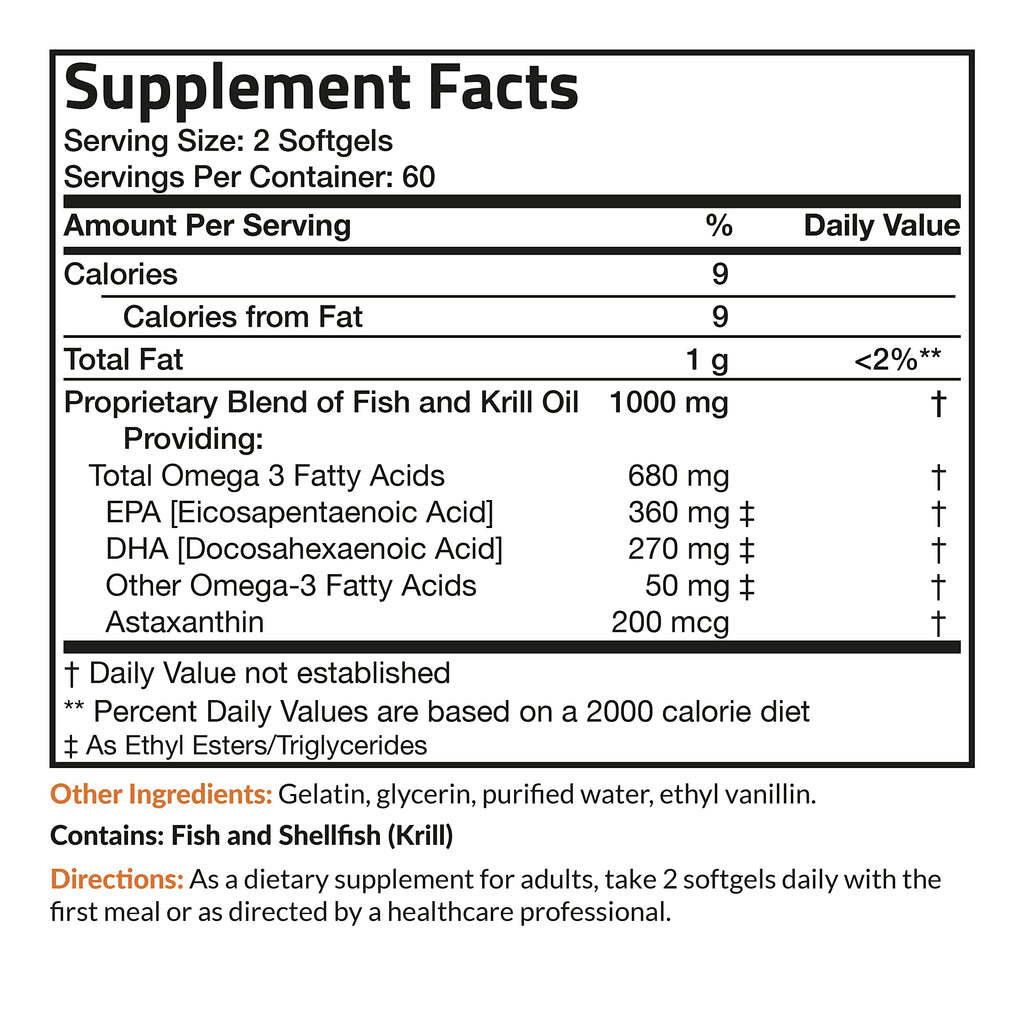 Futurebiotics Omega-3 Fish + Krill Oil 1000 MG - 120 Softgels - image 9