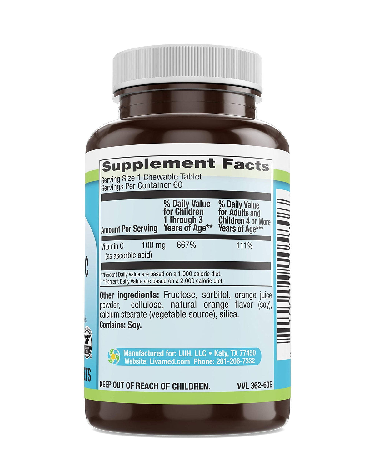 Livamed Kids Chewable C 100 mg - 60 Vegetarian Tablets - image 4