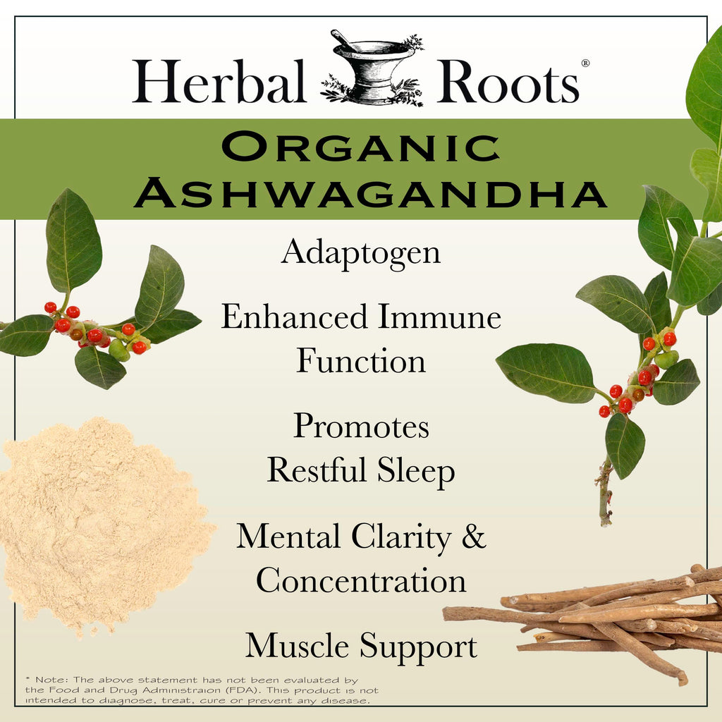 Herbal Roots Organic Ashwagandha Capsules Extra Strength - 60 Vegan Capsules - image 3