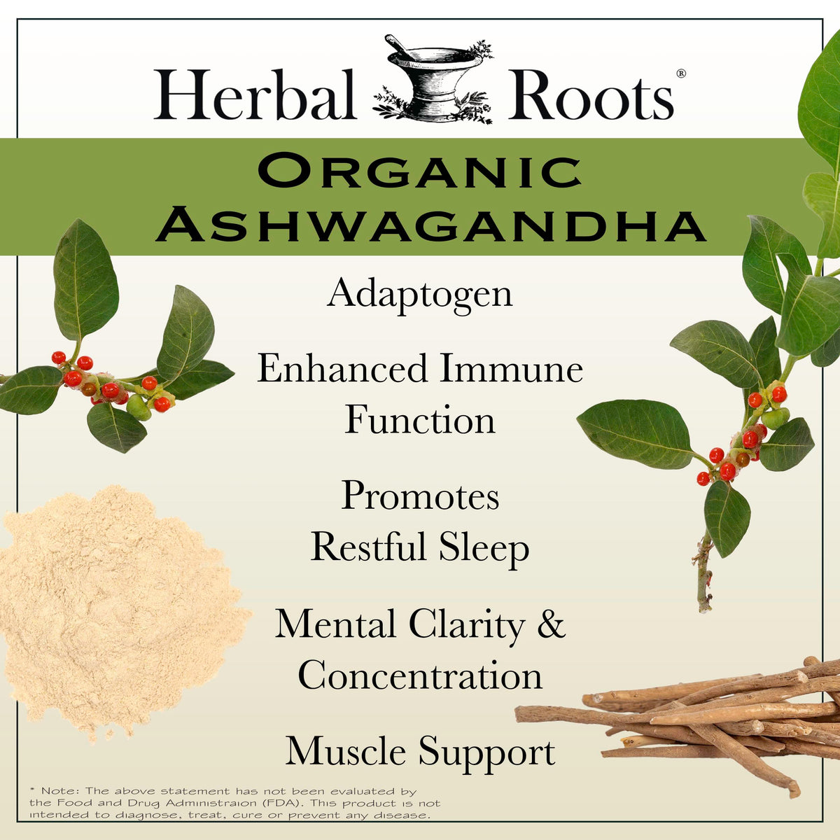 Herbal Roots Organic Ashwagandha Capsules Extra Strength - 60 Vegan Capsules - image 3