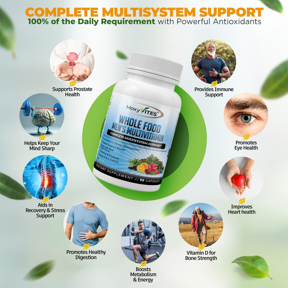 MoxyVites Methylated Mens Multivitamin with 44 Whole Foods - 90 Capsules - image 3