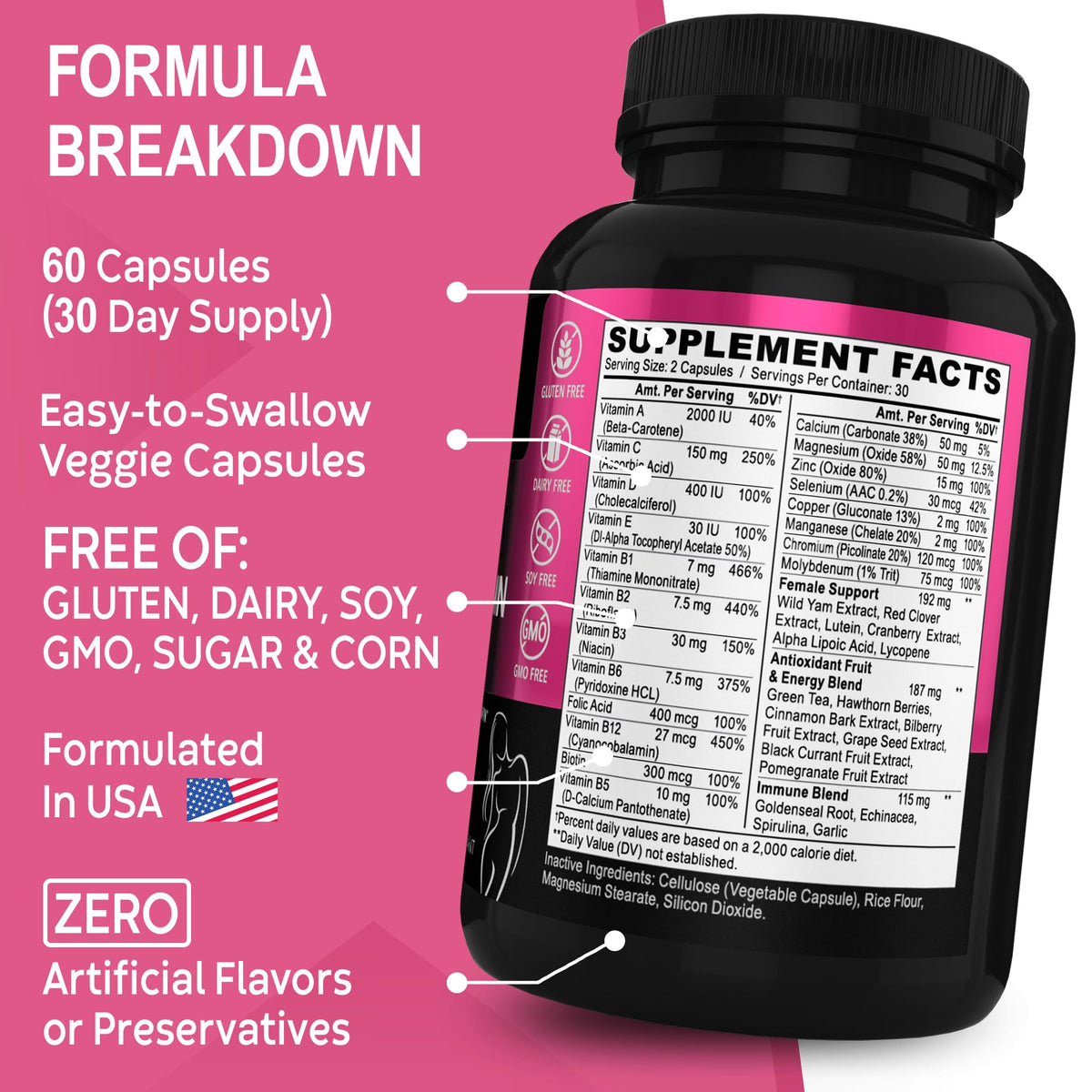 DR. BO Women's Multivitamin for Energy - 60 Capsules - image 8