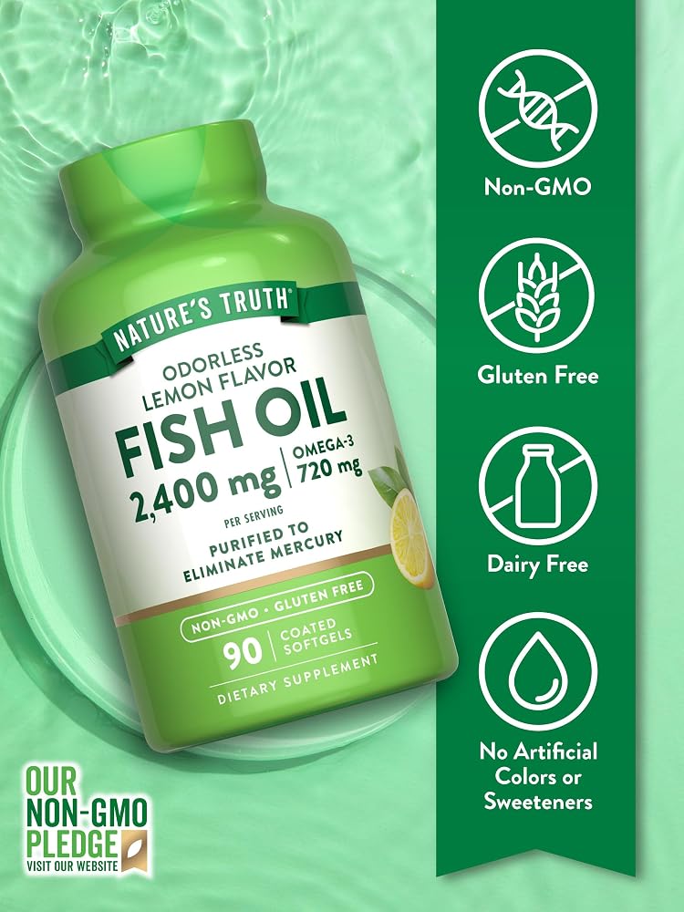 Nature's Truth Fish Oil Omega 3 Supplement 2400mg - 90 Softgels - image 3