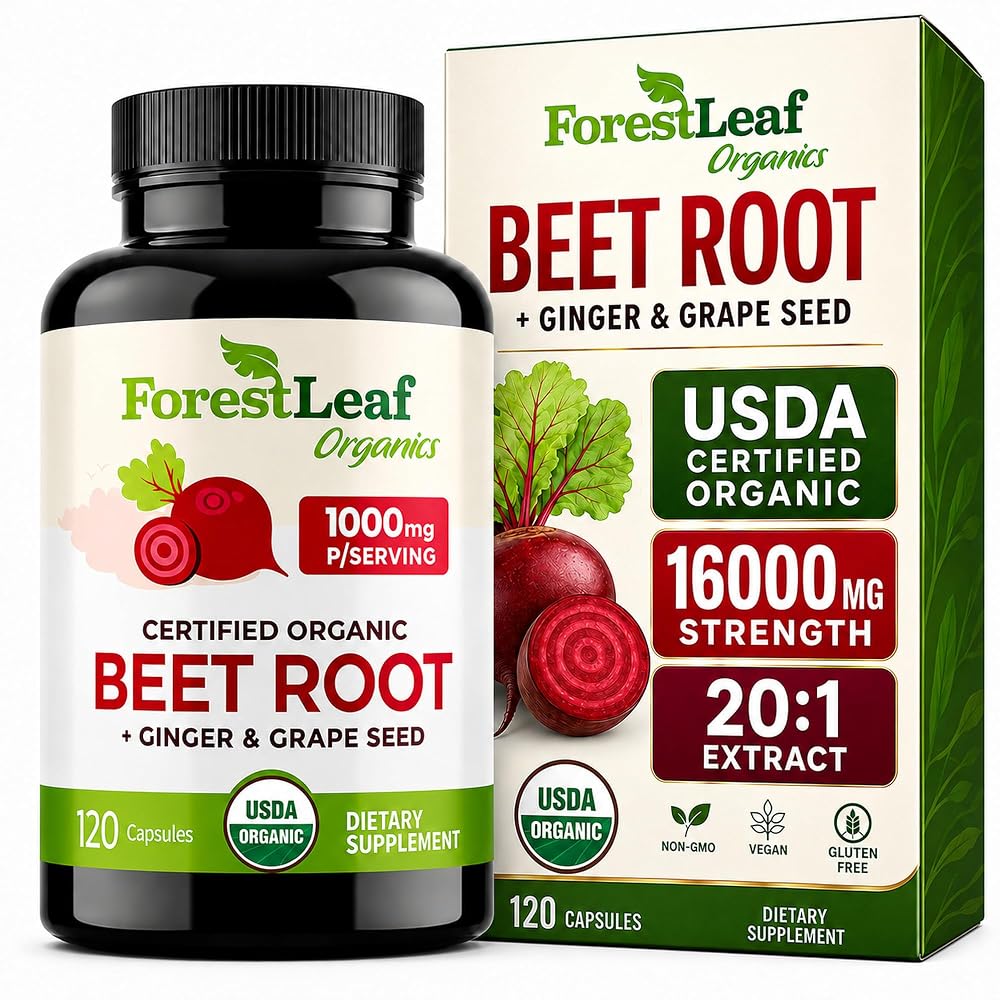 ForestLeaf USDA Organic Beet Root Capsules - Beetroot Supplement