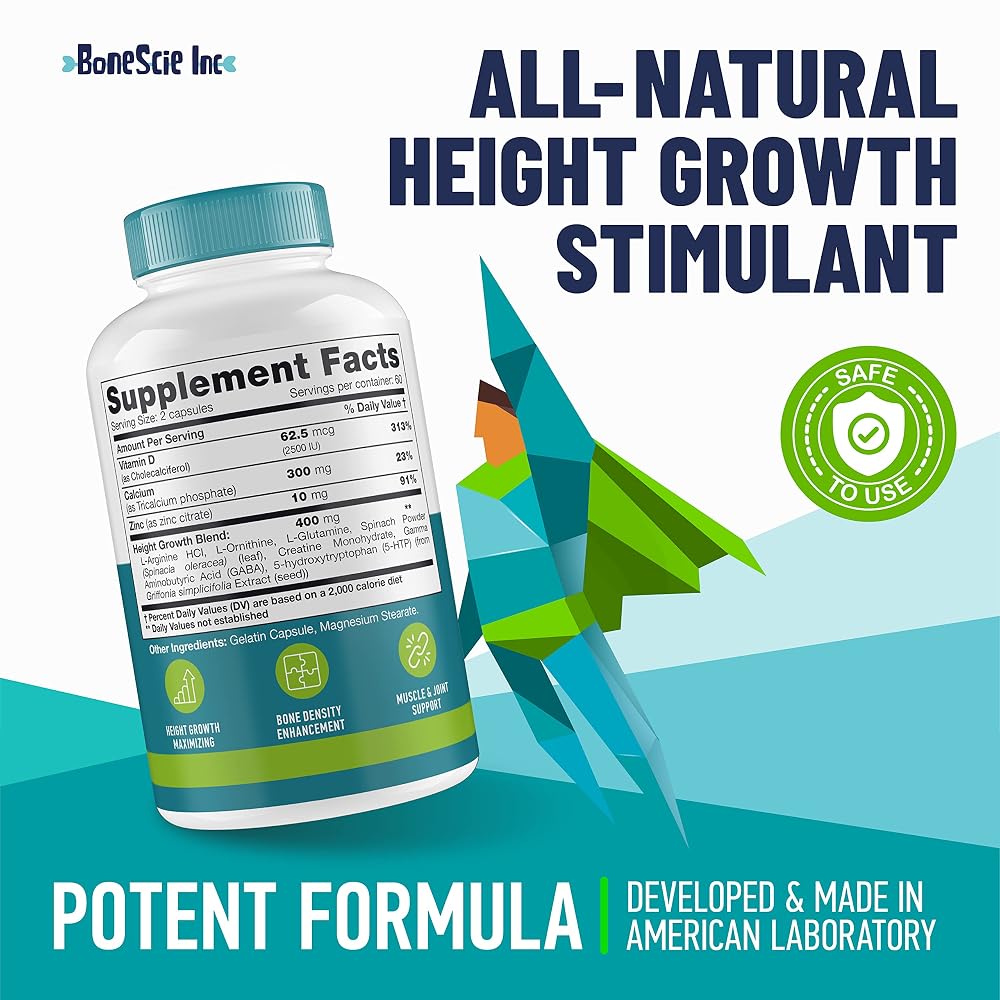 Bonescie Height Growth Maximizer Capsules - 120 Capsules - image 2