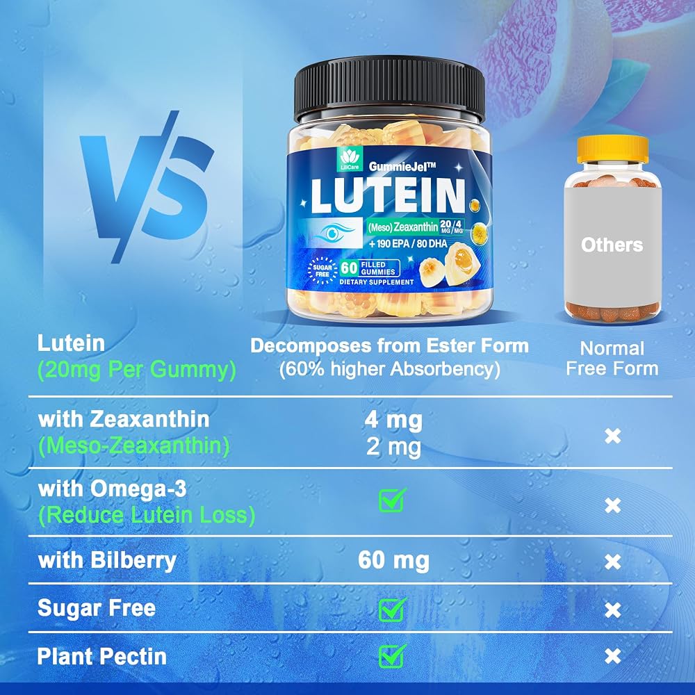 LILICARE Sugar Free Lutein 20mg 40mg Filled Gummies