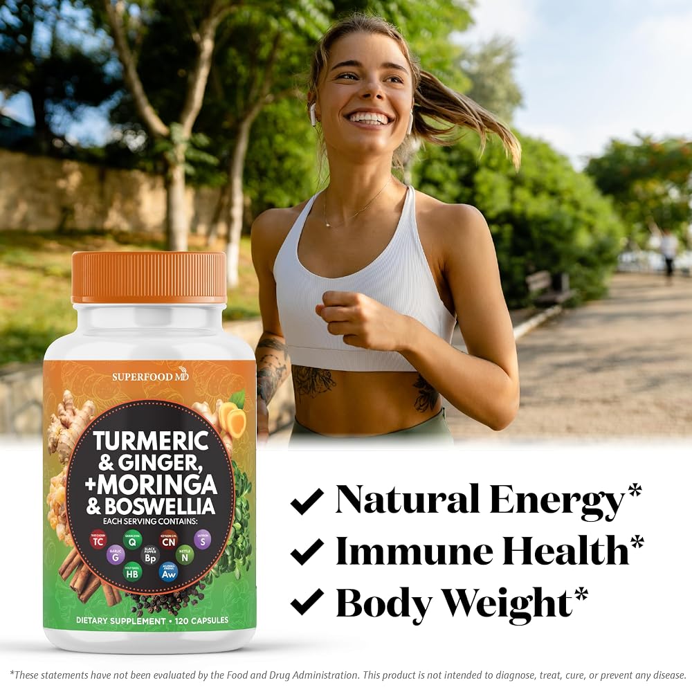 Superfood MD Turmeric Moringa Capsules Supplement