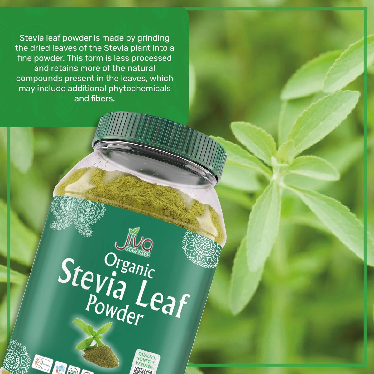 Jiva Organics Natural Stevia Leaf Powder - 1 Pound - image 3