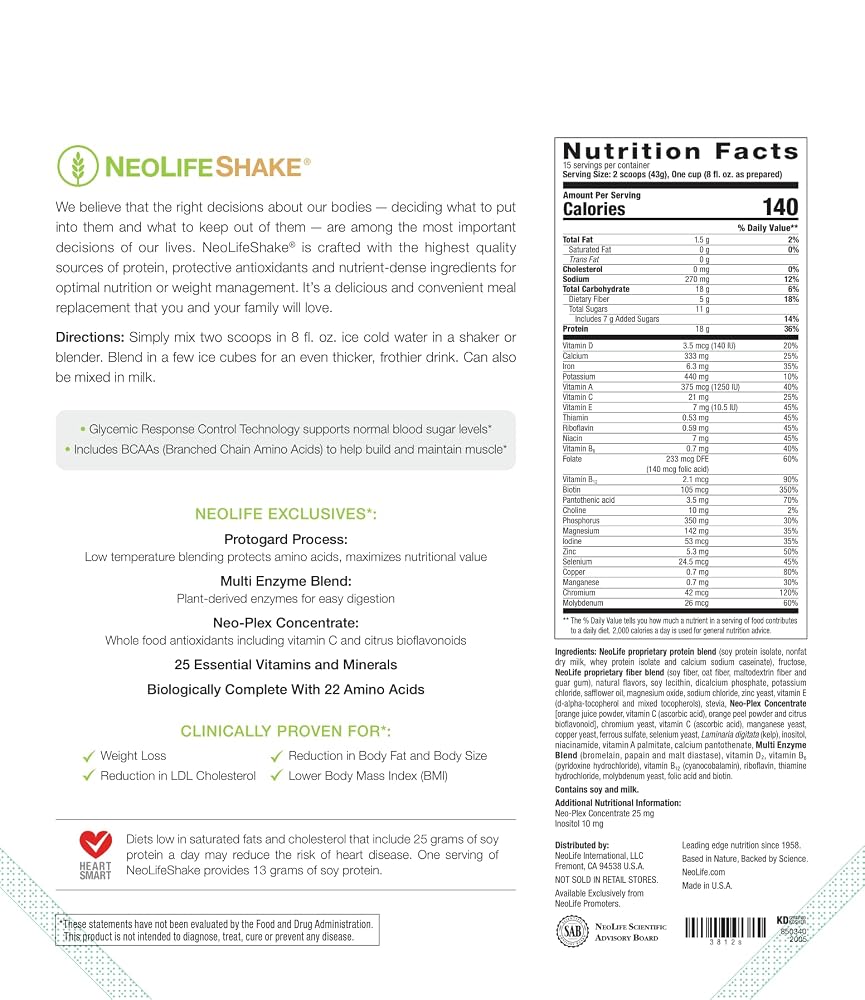 NeoLife - NeoLifeShake - Meal Replacement Shake Powder