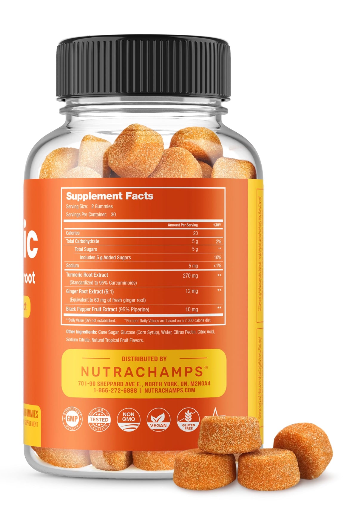 NutraChamps Turmeric Gummies with Ginger & Black Pepper Extract - 60 Count - image 6