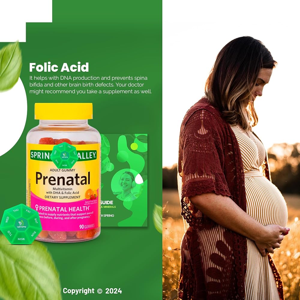 LightSpring Prenatal Multivitamin Gummies with DHA & Folic Acid - 90 Count - image 4