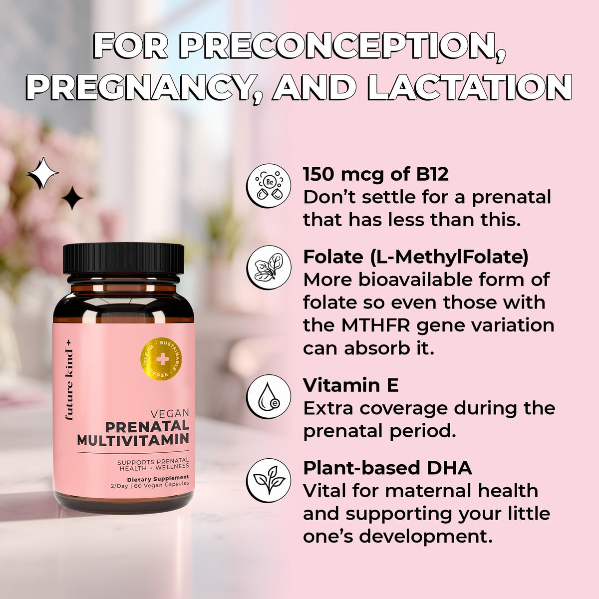 Future Kind Prenatal Vitamin with DHA & Folate - 60 Capsules - image 4